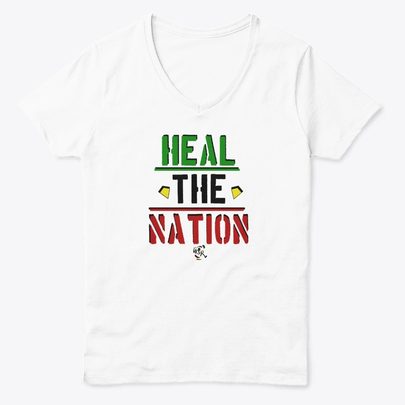Heal The Nation Women's Classic V-Neck Tee - White