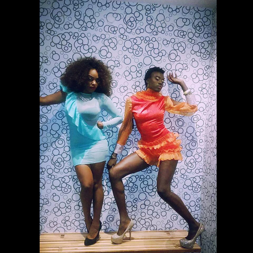 Jamaican International Model Kesha Black posing with Model Nikita Sky